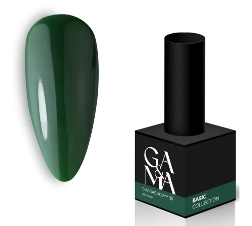 Гель-лак для нігтів GaMa Basic collection №030, смарагдовий, 10 мл
