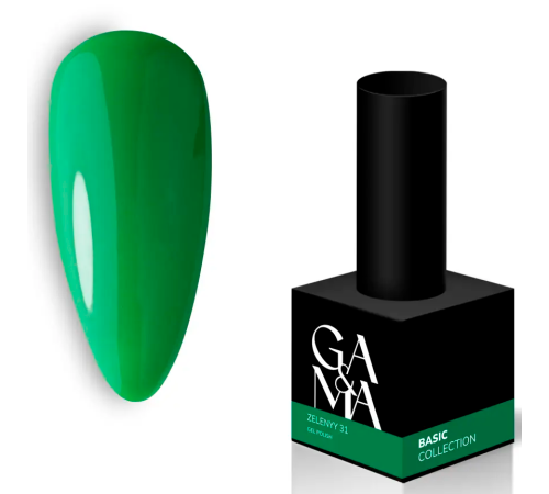 Гель-лак для ногтей GaMa Basic collection №031, зеленый, 10 мл