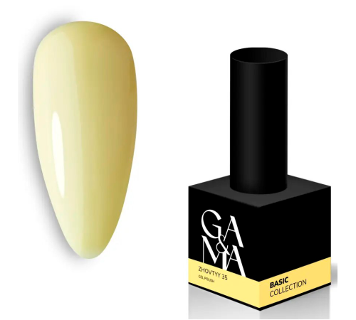 Гель-лак для ногтей GaMa Basic collection №035, желтый, 10 мл