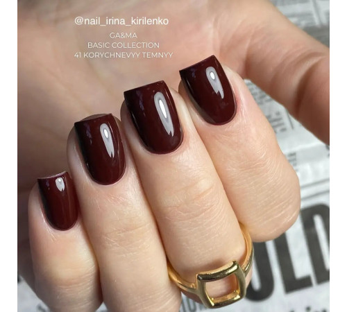 Гель-лак для нігтів GaMa Basic collection №041 темний коричневий, 10 мл