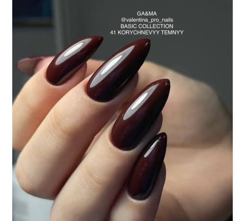 Гель-лак для нігтів GaMa Basic collection №041 темний коричневий, 10 мл