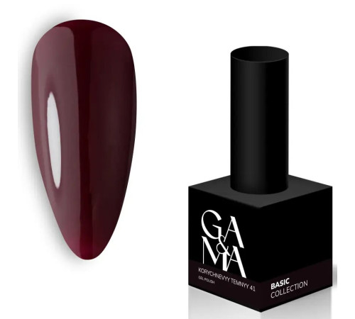 Гель-лак для нігтів GaMa Basic collection №041 темний коричневий, 10 мл