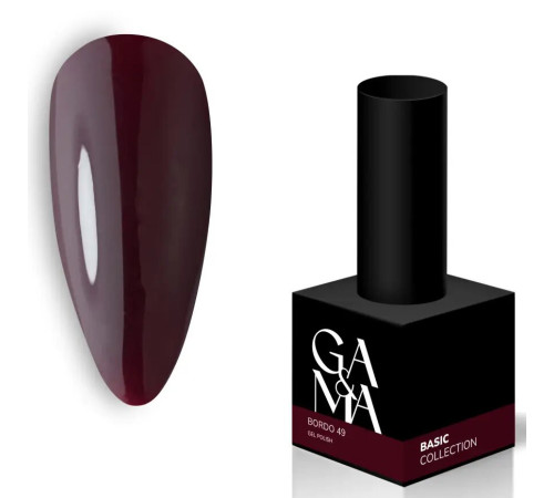 Гель-лак для нігтів GaMa Basic collection №049 бордо, 10 мл