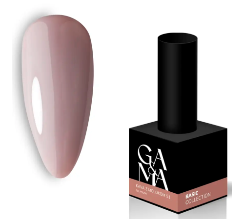 Гель-лак для ногтей GaMa Basic collection №051, кофе с молоком, 10 мл