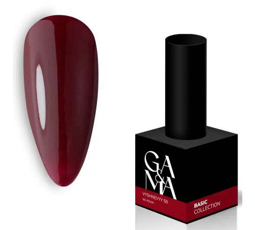 Гель-лак для нігтів GaMa Basic collection №058 вишневий, 10 мл