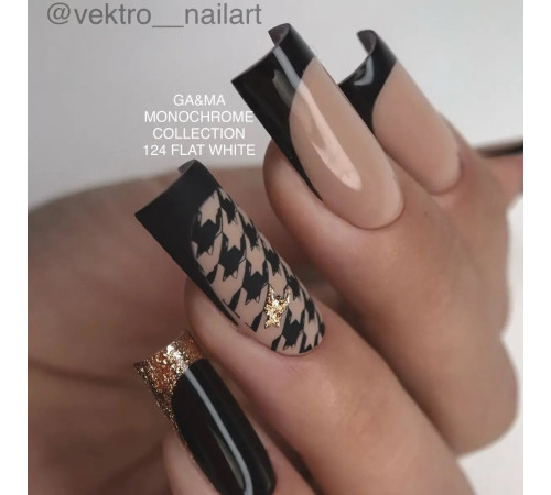 Гель-лак для нігтів GaMa Monochrome collection №124 Flat white капучіно, 10 мл