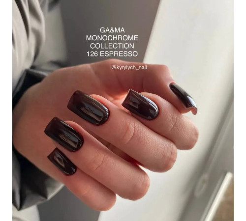 Гель-лак для нігтів GaMa Monochrome collection №126 Espresso коричневий, 10 мл