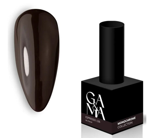Гель-лак для нігтів GaMa Monochrome collection №126 Espresso коричневий, 10 мл
