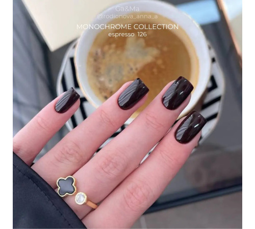 Гель-лак для нігтів GaMa Monochrome collection №126 Espresso коричневий, 10 мл