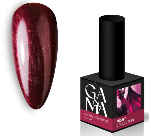 Гель-лак для нігтів GaMa Night collection №180 Cherry dragon, 10 мл