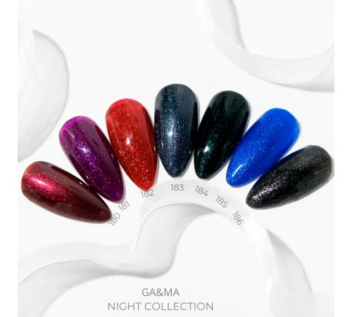Гель-лак для нігтів GaMa Night collection №182 Royal Red dragon, 10 мл