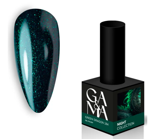 Гель-лак для нігтів GaMa Night collection №184 Green Dragon dragon, 10 мл