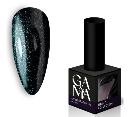 Гель-лак для нігтів GaMa Night collection №186 Stone dragon, 10 мл