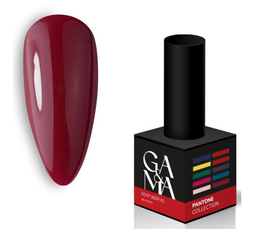 Гель-лак для нігтів GaMa Pantone №061 Root Beer, вишневий, 10 мл