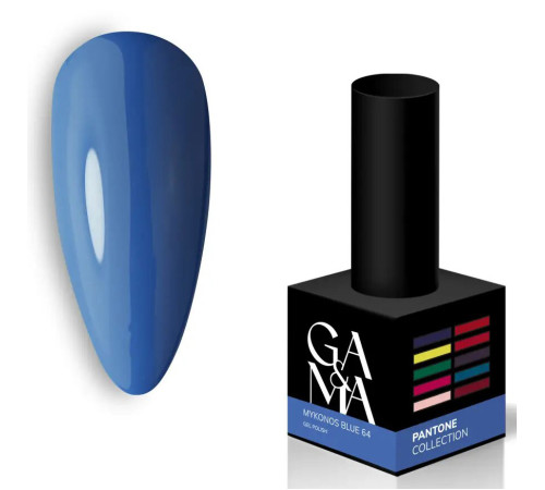 Гель-лак для нігтів GaMa Pantone №064 Mykonos Blue, фіалковий, 10 мл