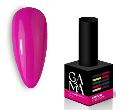 Гель-лак для нігтів GaMa Pantone №065 Fuchsia Fedora, фуксія, 10 мл