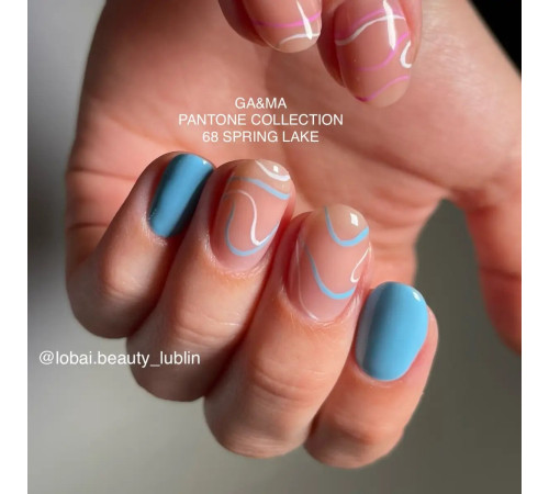 Гель-лак для нігтів GaMa Pantone №068 Spring Lake, блакить, 10 мл