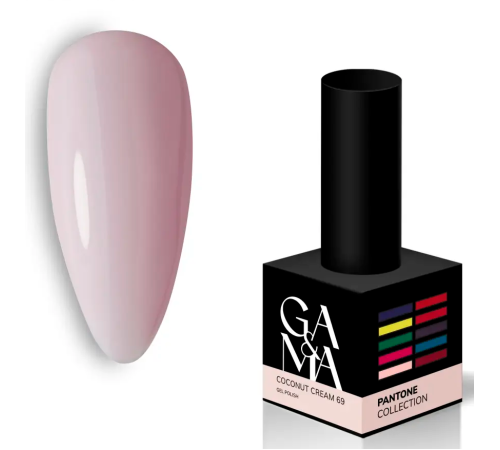 Гель-лак для нігтів GaMa Pantone №069 Coconut Cream, блідо-рожевий, 10 мл