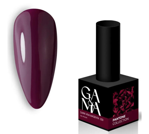 Гель-лак для нігтів GaMa Pantone №150 dark Viva Magenta, вишневий, 10 мл