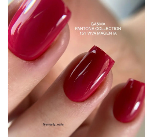 Гель-лак для нігтів GaMa Pantone №151 Viva Magenta, малиновий, 10 мл