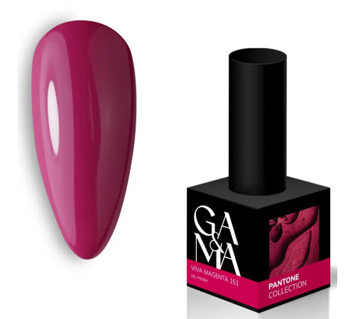 Гель-лак для нігтів GaMa Pantone №151 Viva Magenta, малиновий, 10 мл