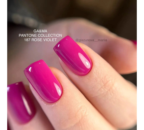 Гель-лак для нігтів GaMa Pantone №187 Rose Violet, рожево-фіолетовий, 10 мл