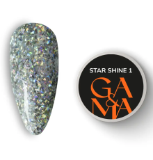 Гель-лак для нігтів GaMa Star shine №01, з срібними блискітками, 5 г