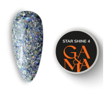 Гель-лак для нігтів GaMa Star shine №04, з блакитними блискітками, 5 г