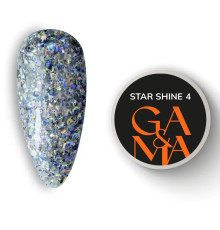 Гель-лак для нігтів GaMa Star shine №04, з блакитними блискітками, 5 г