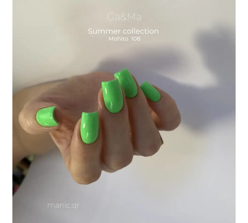 Гель-лак для ногтей GaMa Summer collection №108 Mohito, мохито, 10 мл