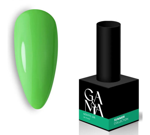 Гель-лак для ногтей GaMa Summer collection №108 Mohito, мохито, 10 мл