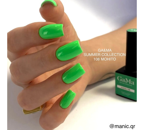 Гель-лак для ногтей GaMa Summer collection №108 Mohito, мохито, 10 мл