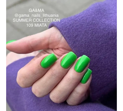 Гель-лак для нігтів GaMa Summer collection №109 Miata, м'ята, 10 мл