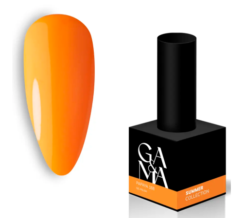 Гель-лак для нігтів GaMa Summer collection №168 Papaya, помаранчевий, 10 мл