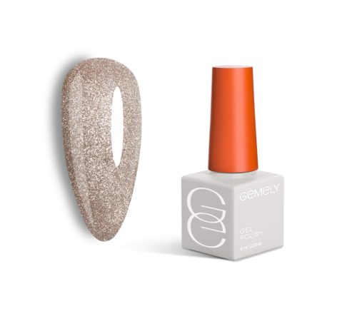 Gemely Cat Color Gel Nail Polish No. 008, cat`s eye, silver, 6 ml