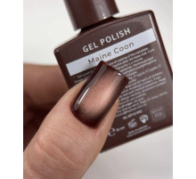 Гель-лак для нігтів HEYLOVE gel Polish Maine Coon, котяче око, коричневий, 15 мл