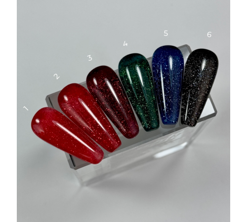 Гель-лак для нігтів TOUCH gel polish PIXI №01, класичний червоний з блискітками, 9 мл