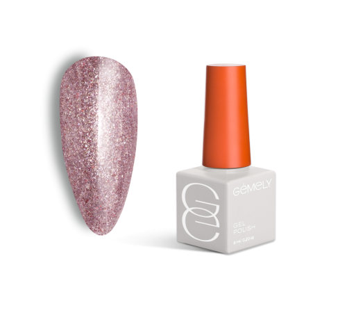 Single-phase gel polish Gemely Mono Lac No. 015, cappuccino with sparkles, 6 ml