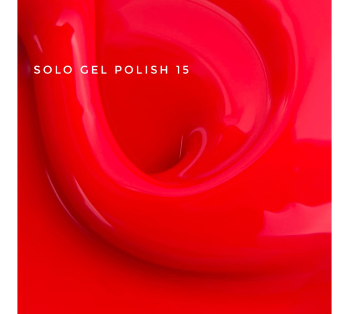Гель-лак однофазний TOUCH Solo gel Polish №15, неоново-червоний, 9 мл