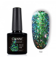 Гель-лак Хвіст Павліна Canni №722 зелений 7.3 мл