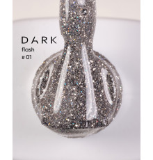 Reflective gel polish DARK Flash #001,silver, 10 ml