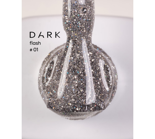 Гель-лак світловідбиваючий DARK Flash №001, срібло, 10 мл