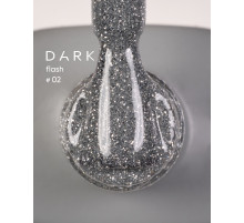 Reflective gel polish DARK Flash No. 002, silver, 10 ml