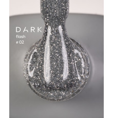 Reflective gel polish DARK Flash No. 002, silver, 10 ml