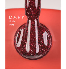 Гель-лак світловідбиваючий DARK Flash №006, червоний, 10 мл