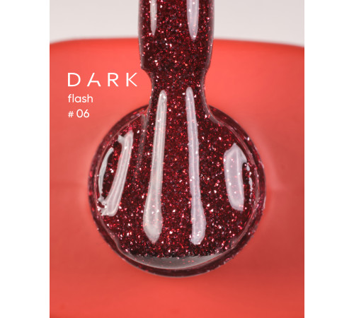 Гель-лак світловідбиваючий DARK Flash №006, червоний, 10 мл