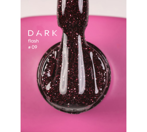 Гель-лак світловідбиваючий DARK Flash №009, бордовий, 10 мл