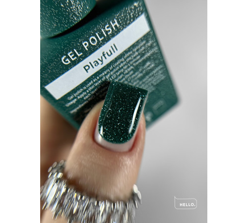 Гель-лак світловідбиваючий HEYLOVE Gel Polish Playfull зелений, 15 мл