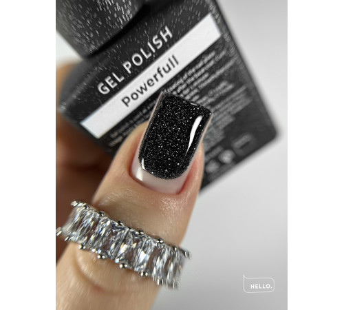 Гель-лак світловідбиваючий HEYLOVE Gel Polish Powerfull чорний, 15 мл