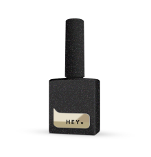 HEYLOVE Reflective Space black gel polish with holographic glitter, 15 ml